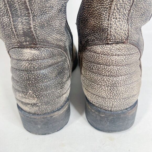 Matisse Roady Distressed Leather Moto Boot Taupe Brown Western Grunge Size 7.5 W - Picture 6 of 8